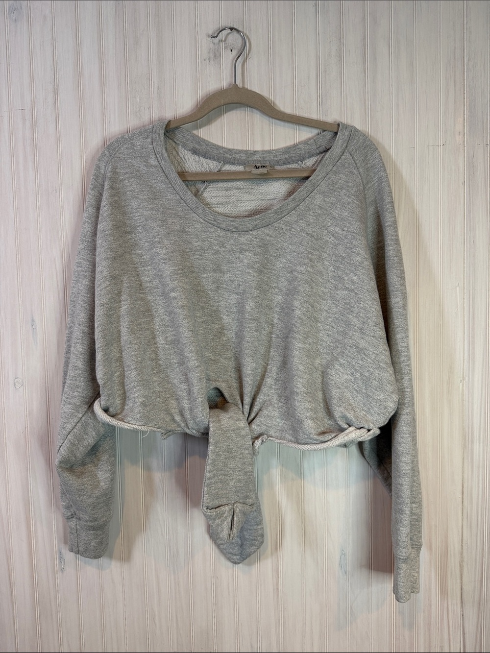 ACNE STUDIOS OVERSIZED TIE FRONT SWEATSHIRT MEDIUM